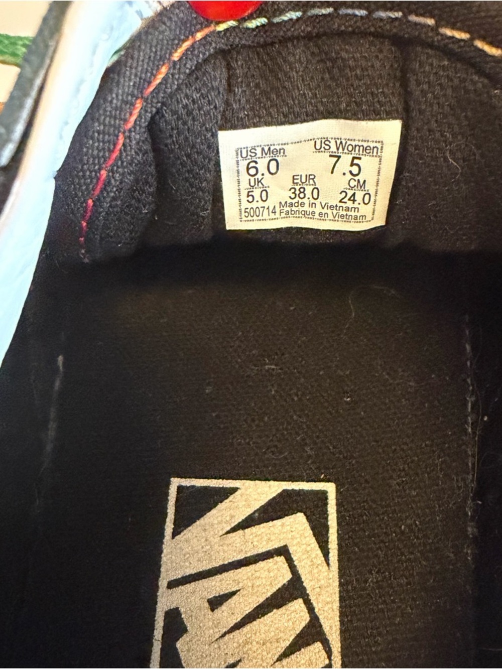 Vans Black Sneakers with Rainbow Laces and Pink Gold Accent - Picture 12 of 14